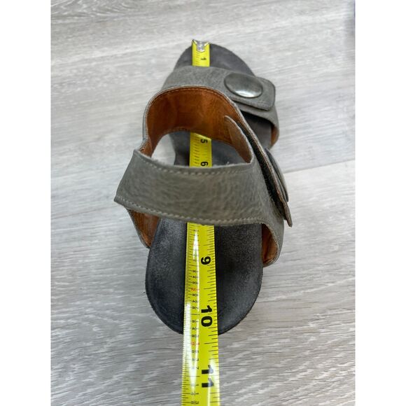 Taos Carousel 3 Women's Sandal Gray Leather Buckle Ankle Strap 8.5 Shoes - Picture 9 of 12